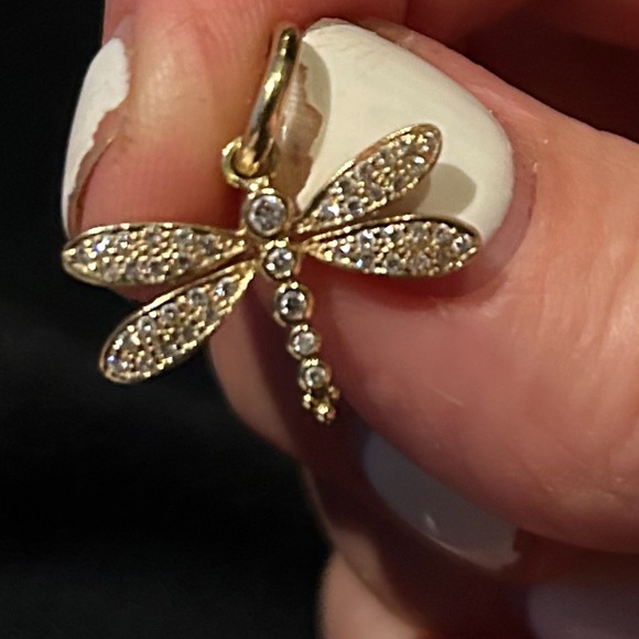 TEMPLE ST CLAIR Jewelry - Dragon fly diamond and 18k gold charm